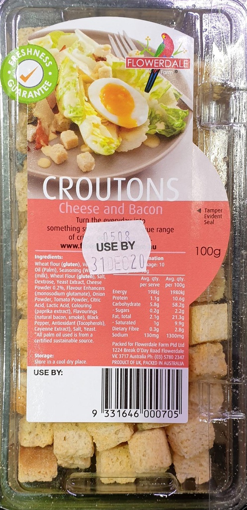 Croutons Cheese & Bacon 100gm